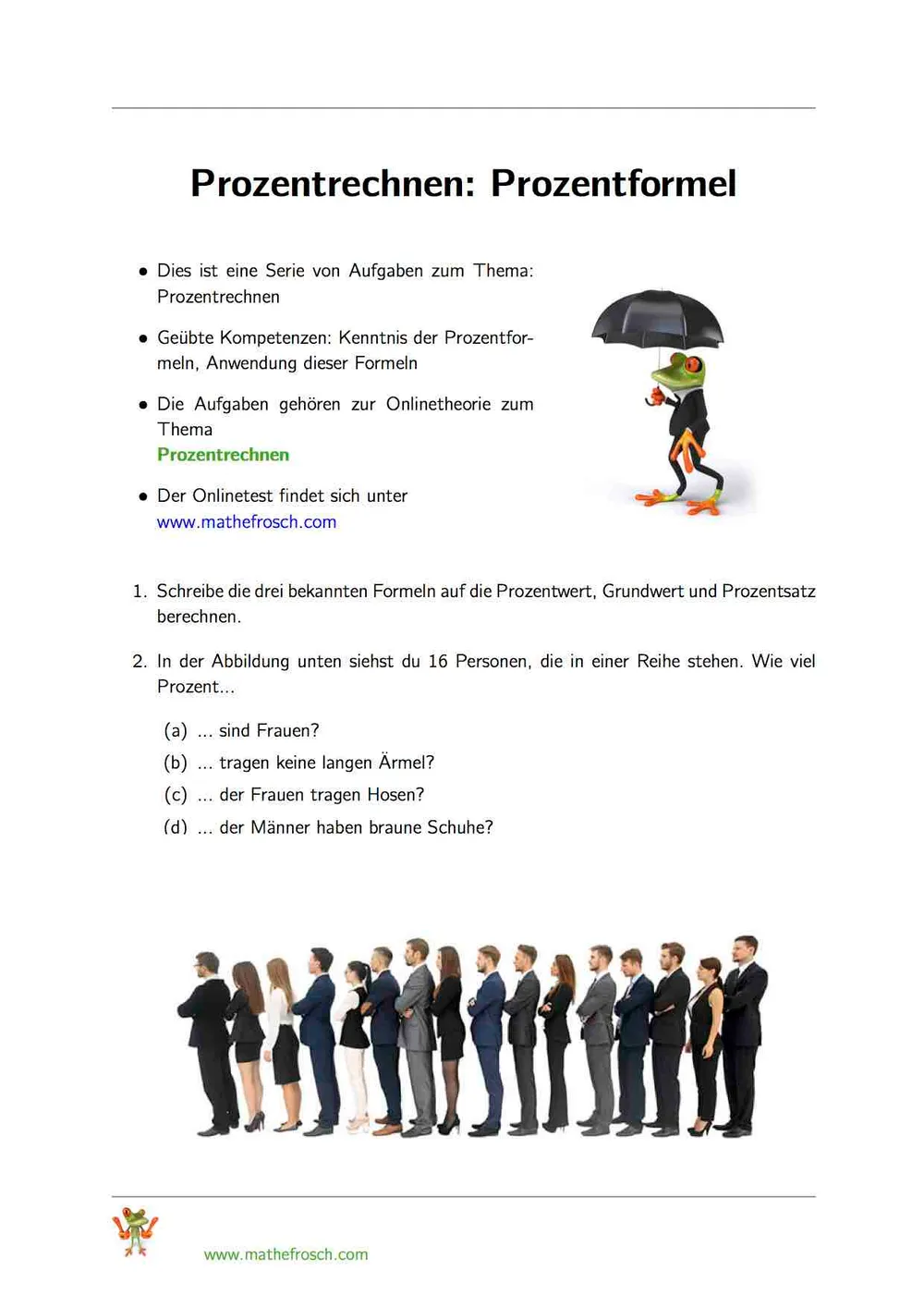Prozentrechnen: Prozentformel