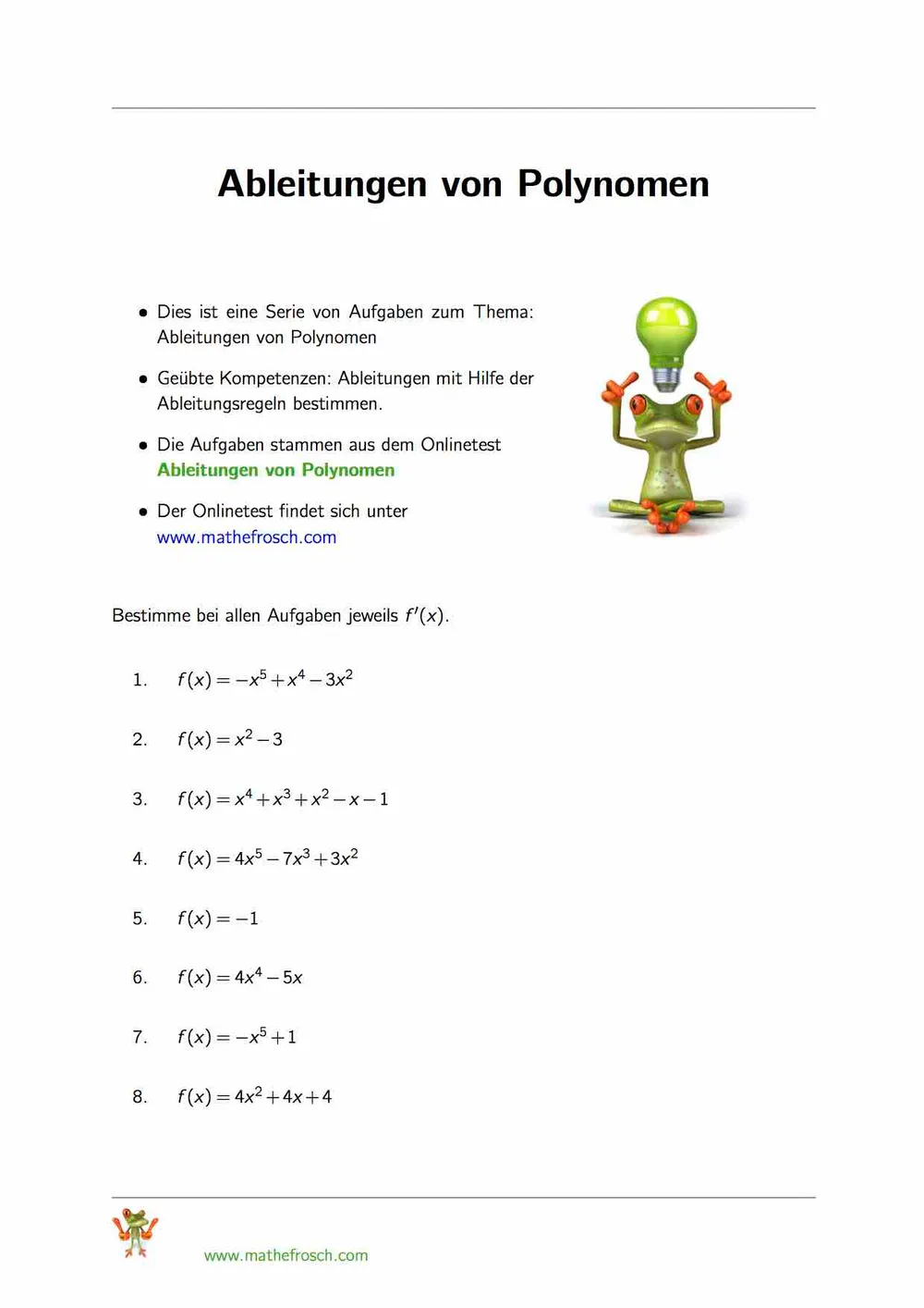Ableitungen von Polynomen