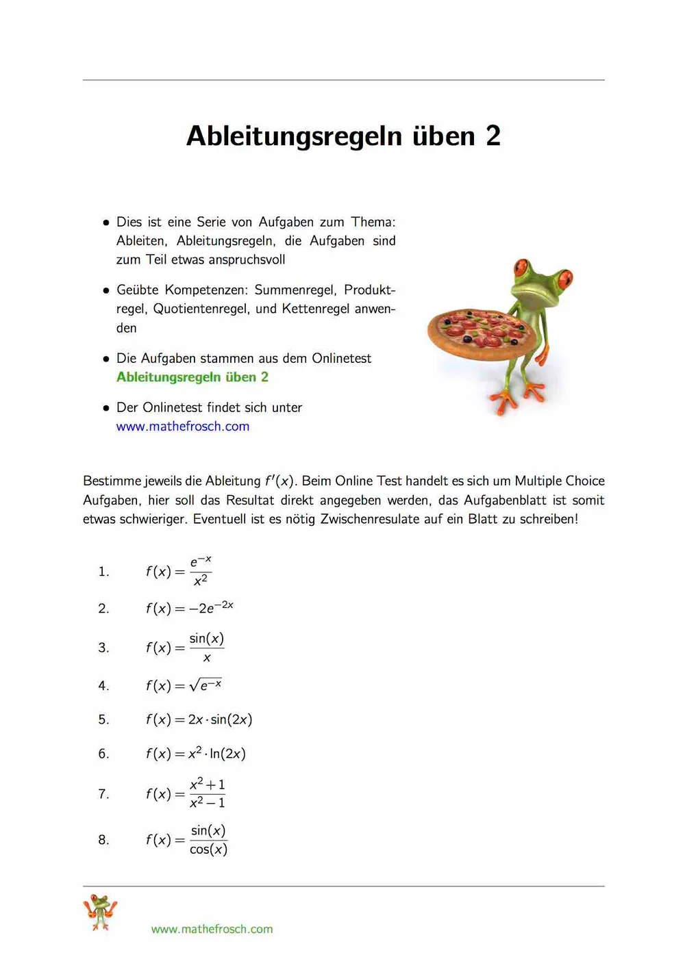 Ableitungsregeln üben 2
