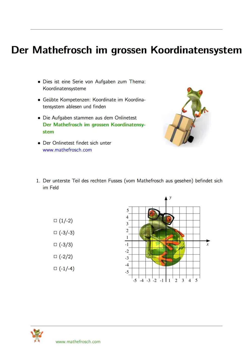 Der Mathefrosch im grossen Koordinatensystem