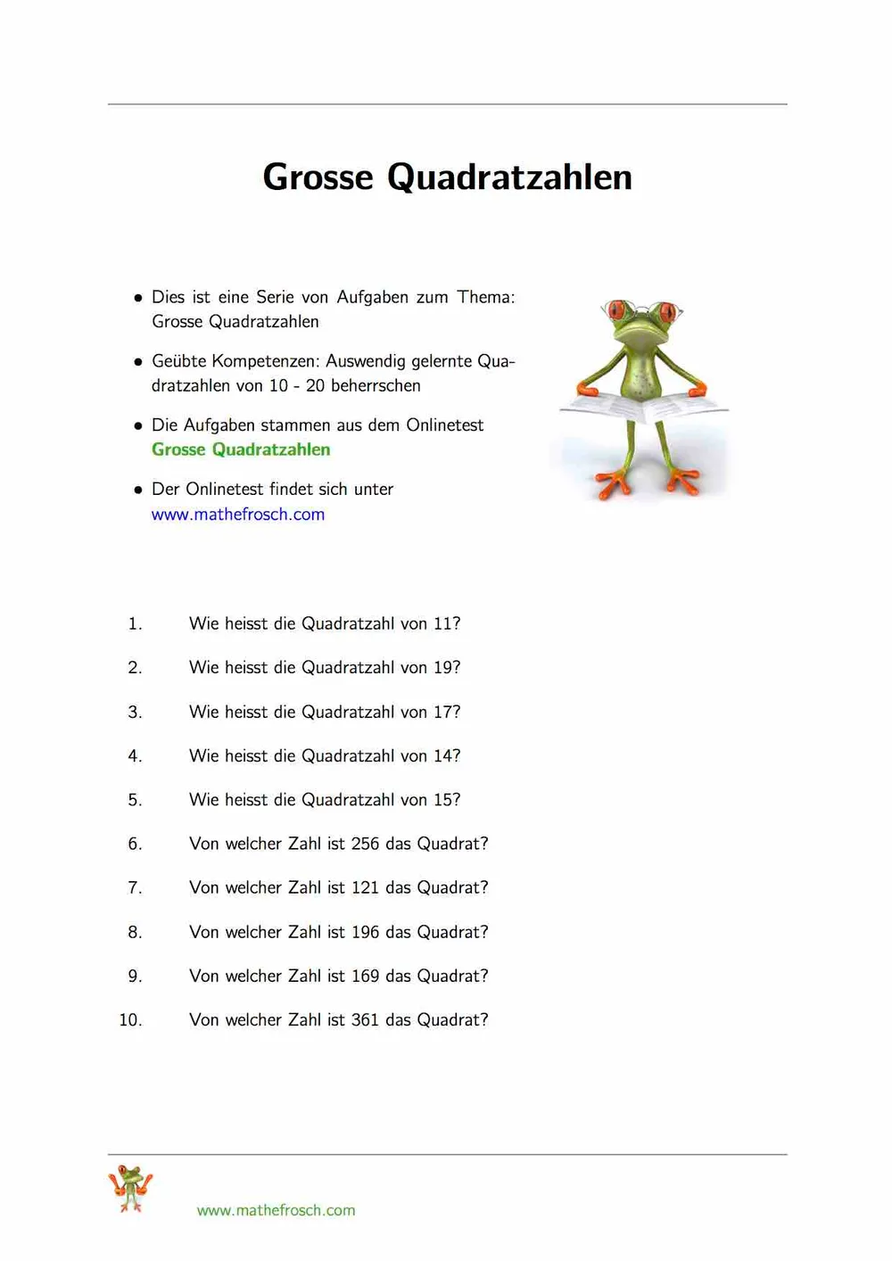 Grosse Quadratzahlen