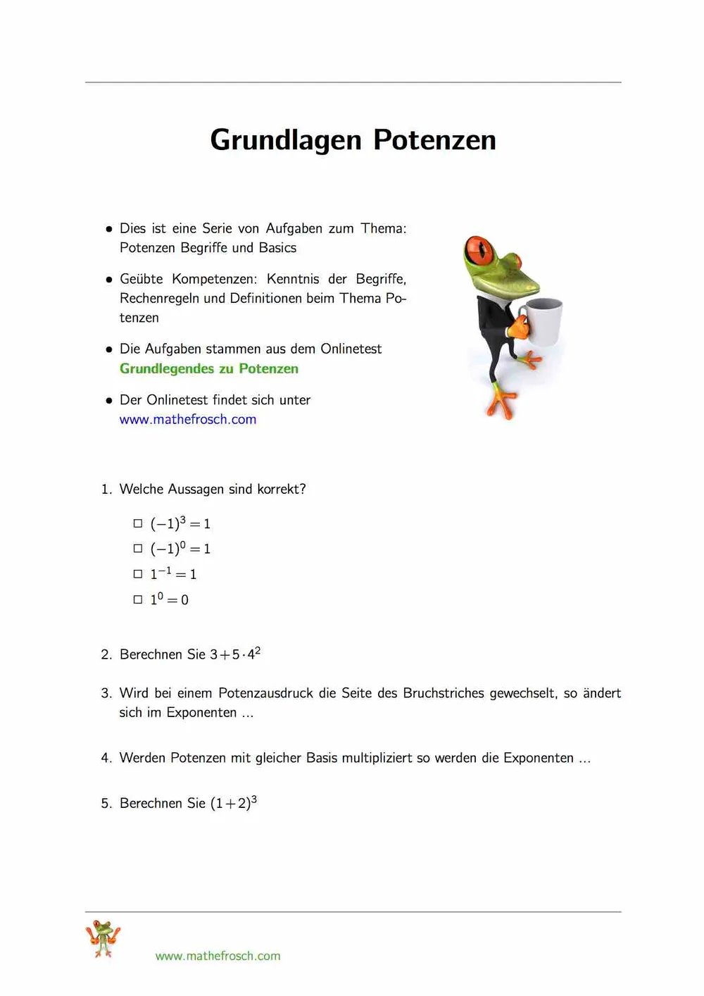 Grundlegendes zu Potenzen