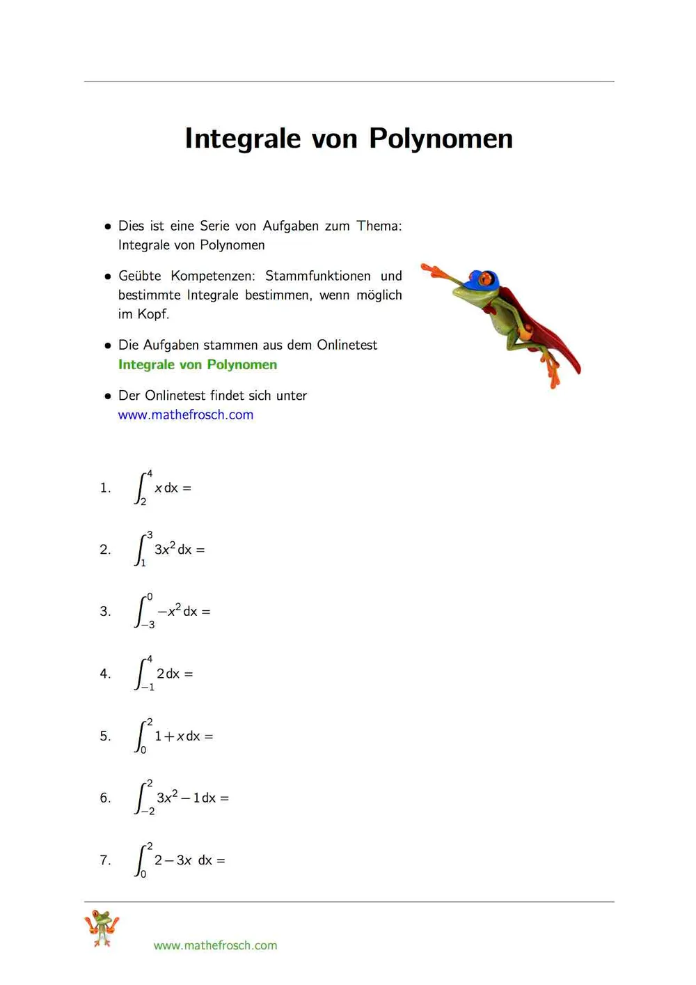 Integrale von Polynomen