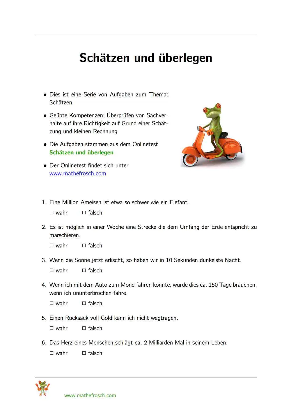 Schätzen und überlegen