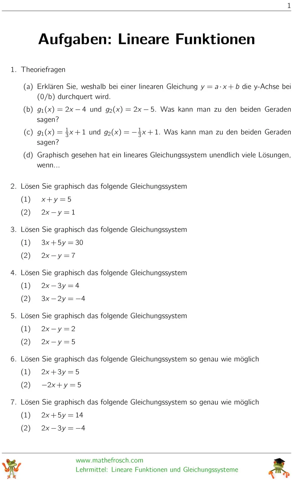 Geraden Aufgaben