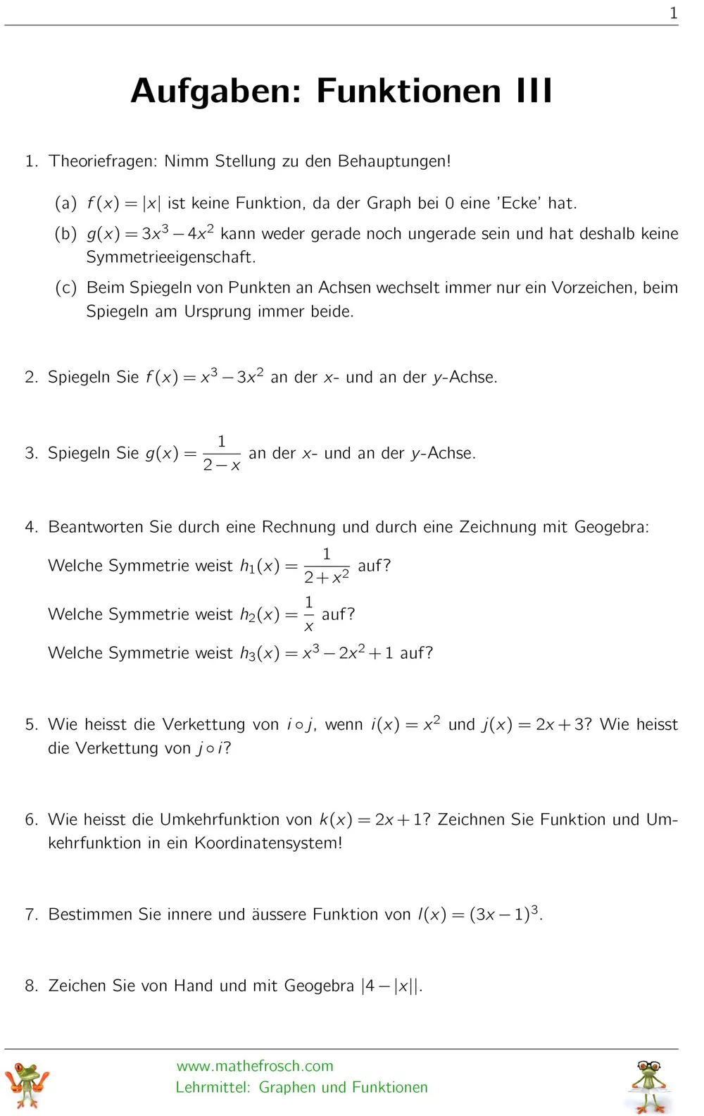 Funktionen Aufgaben 3