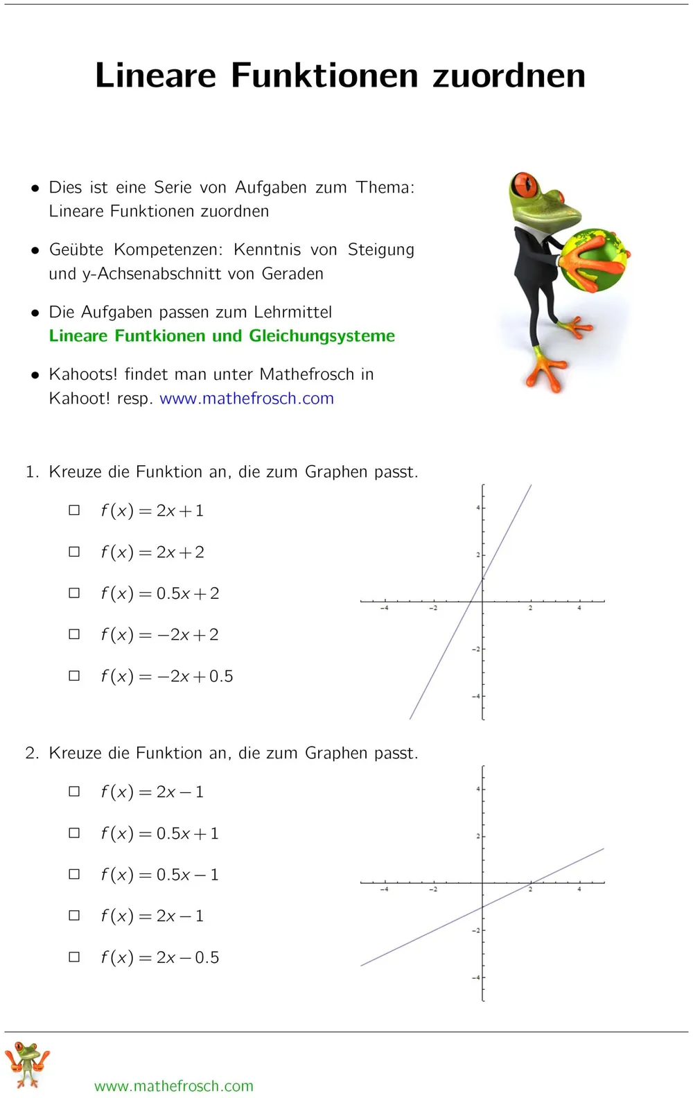 Lineare Funktionen zuordnen