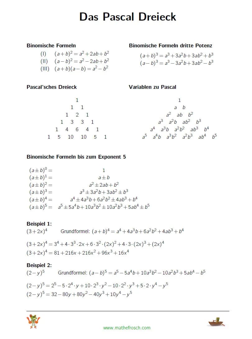 Algebra Pascalsches Dreieck