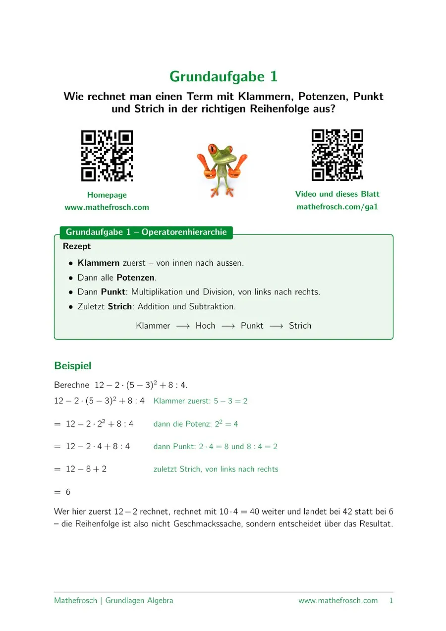 Algebra: Grundaufgabe – 01