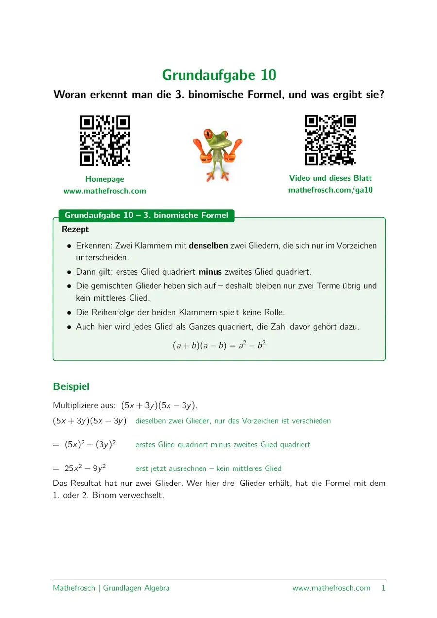 Algebra: Grundaufgabe – 10