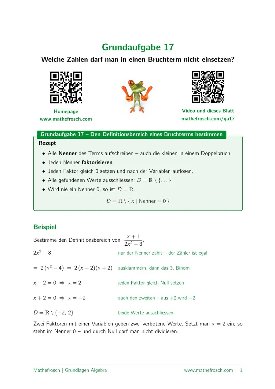 Algebra: Grundaufgabe – 17