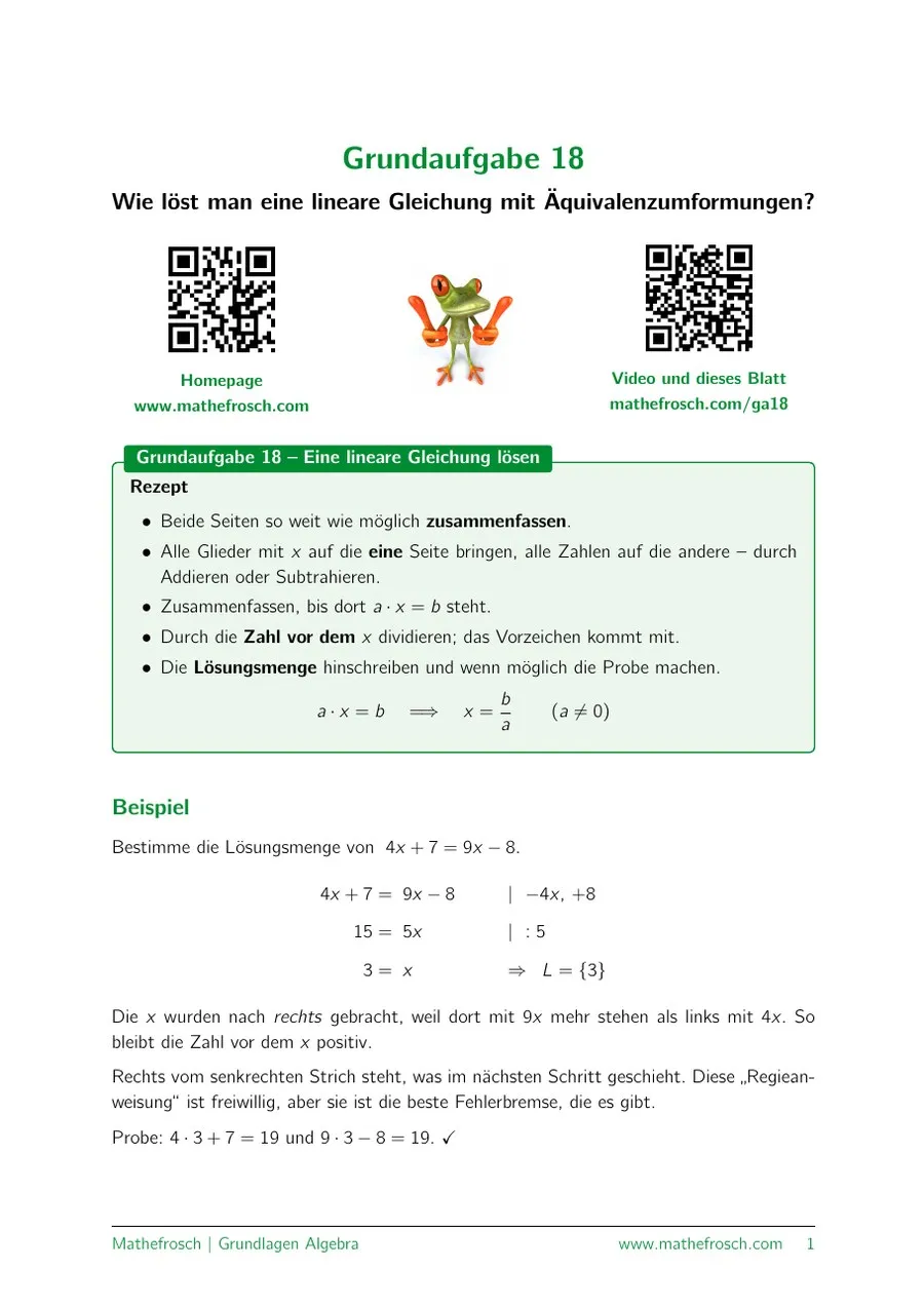 Algebra: Grundaufgabe – 18