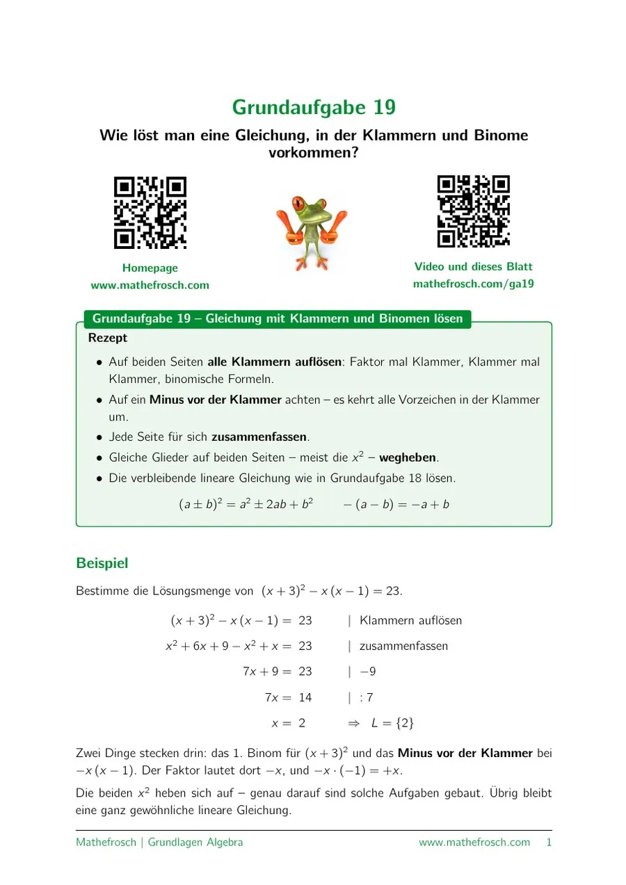 Algebra: Grundaufgabe – 19