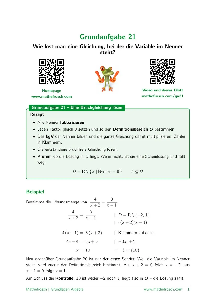 Algebra: Grundaufgabe – 21